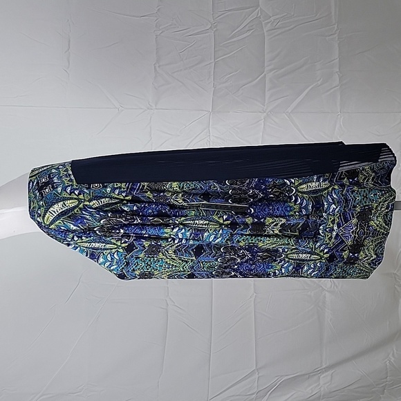 a la carte Size M Blue Patterned 3/4 Sleeve Tunic, NEW with Tags - Picture 3 of 12